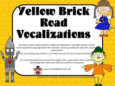 Yellow Brick Road Vocalizations/Singing Visual Aids